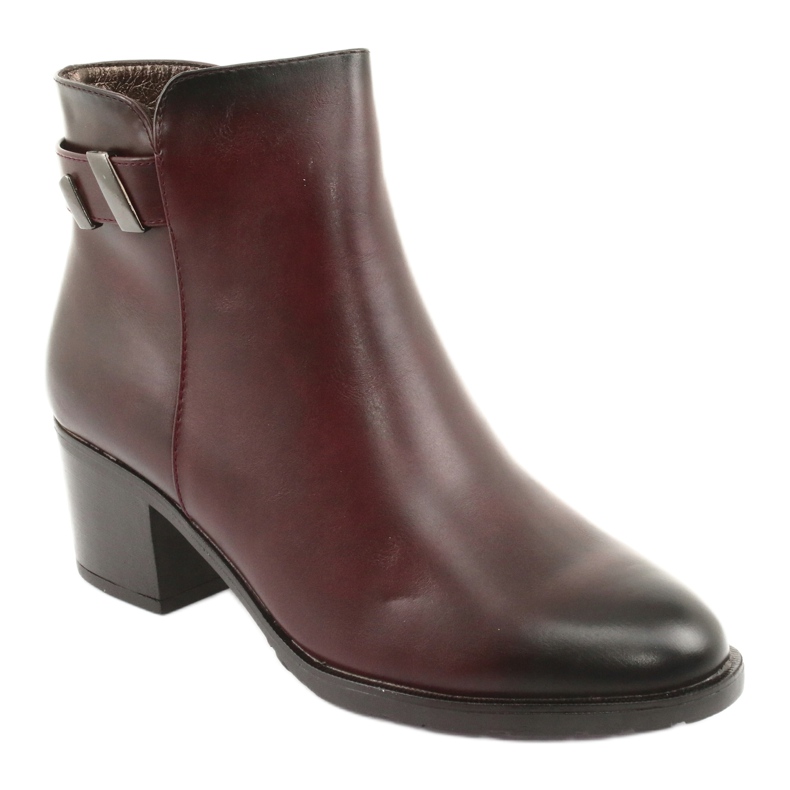 M.Daszyński A cipzáron lévő csizma Daszyński SA153 bordát szigetelt piros sokszínű 1