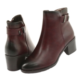 M.Daszyński A cipzáron lévő csizma Daszyński SA153 bordát szigetelt piros sokszínű 4