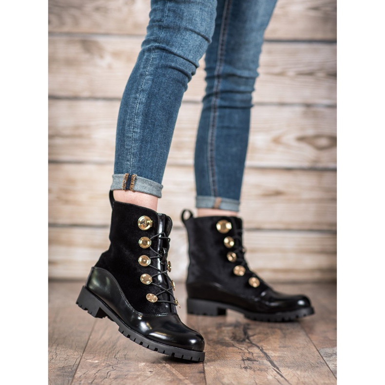 Seastar Velúr csizma bordázott fekete 2