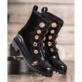 Seastar Velúr csizma bordázott fekete 1