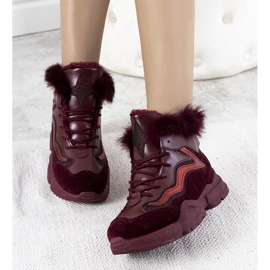 Meleg bordó cipők LS-2062 piros 1 Meleg bordó cipők LS-2062 piros 1