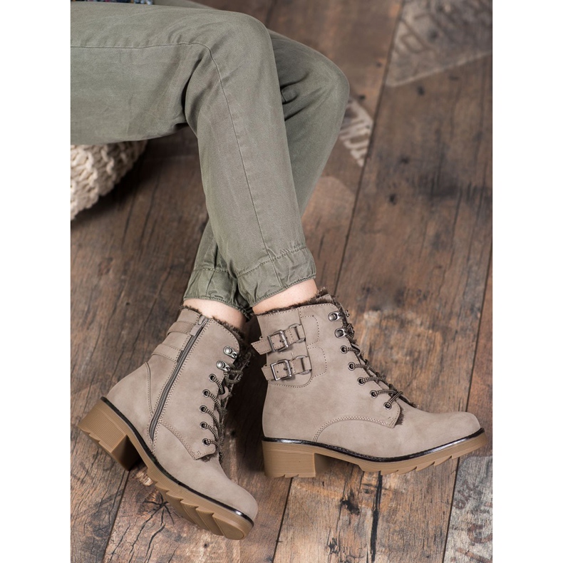 Sergio Leone Meleg fűzős csizma barna 2