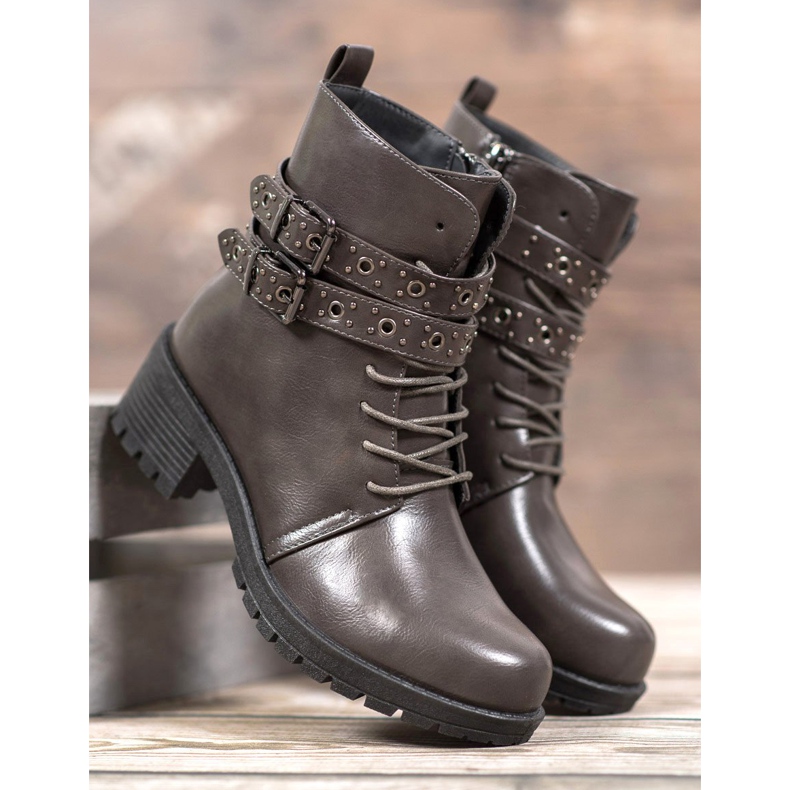 SHELOVET Fűzött munkások szürke 1