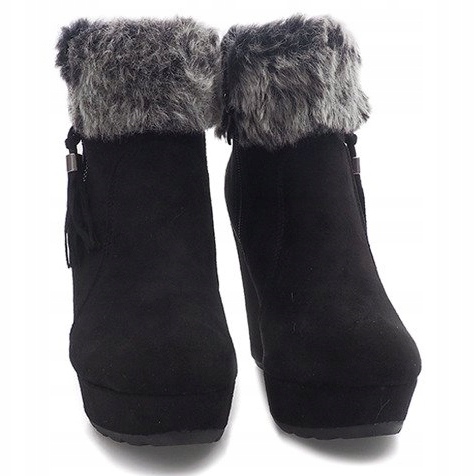 Boots On Wedge 58-385 Fekete 2