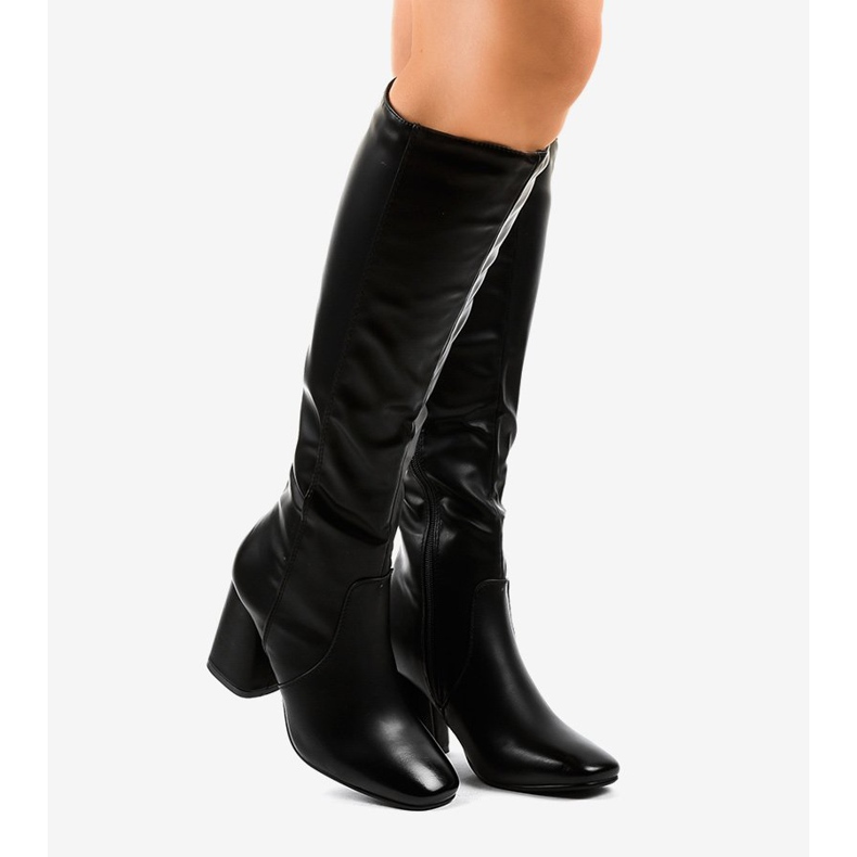 Fekete ökobőr csizma 5319 2