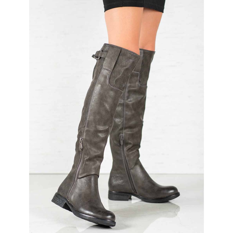 Forever Folie Eco bőr csizma szürke 2