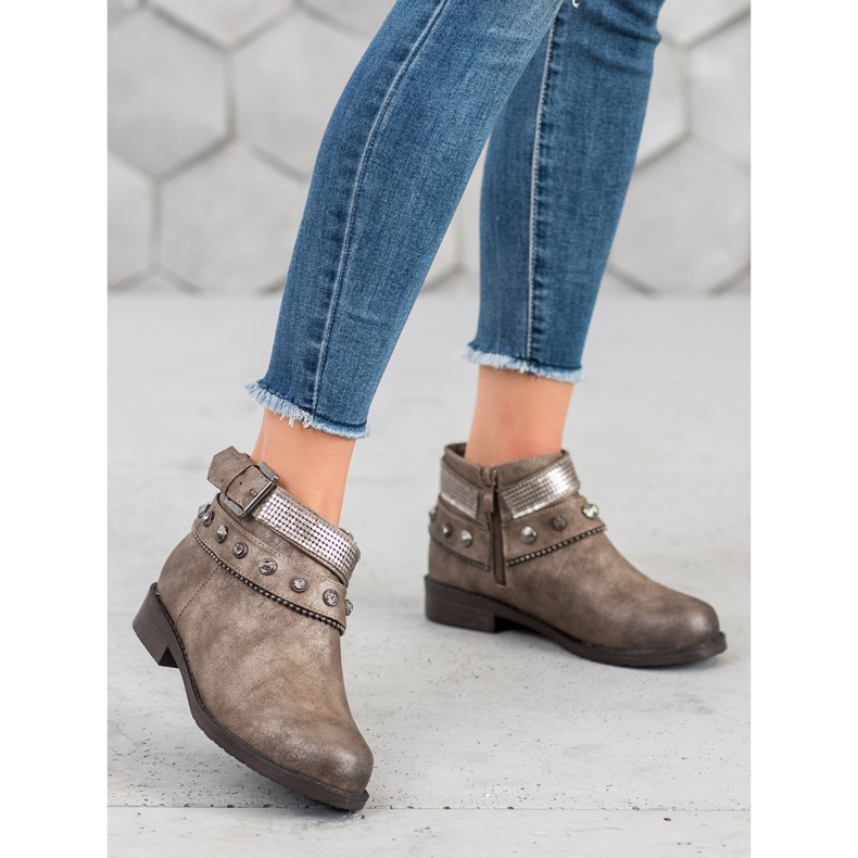 Forever Folie Csizma strasszokkal barna 2 Forever Folie Csizma strasszokkal barna 2