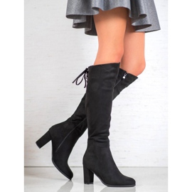 VINCEZA velúr csizma fekete 1