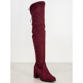 Ideal Shoes Velúr combcsizma piros 1 Ideal Shoes Velúr combcsizma piros 1