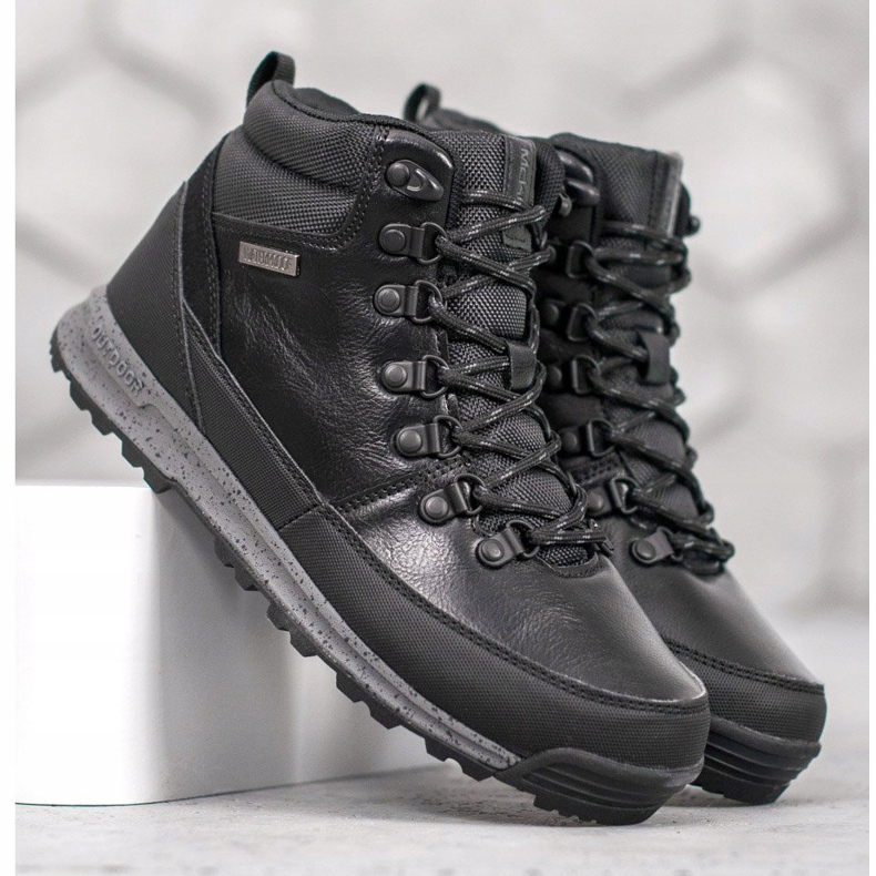 McKey Fűzős csizma báránybőrrel fekete 1