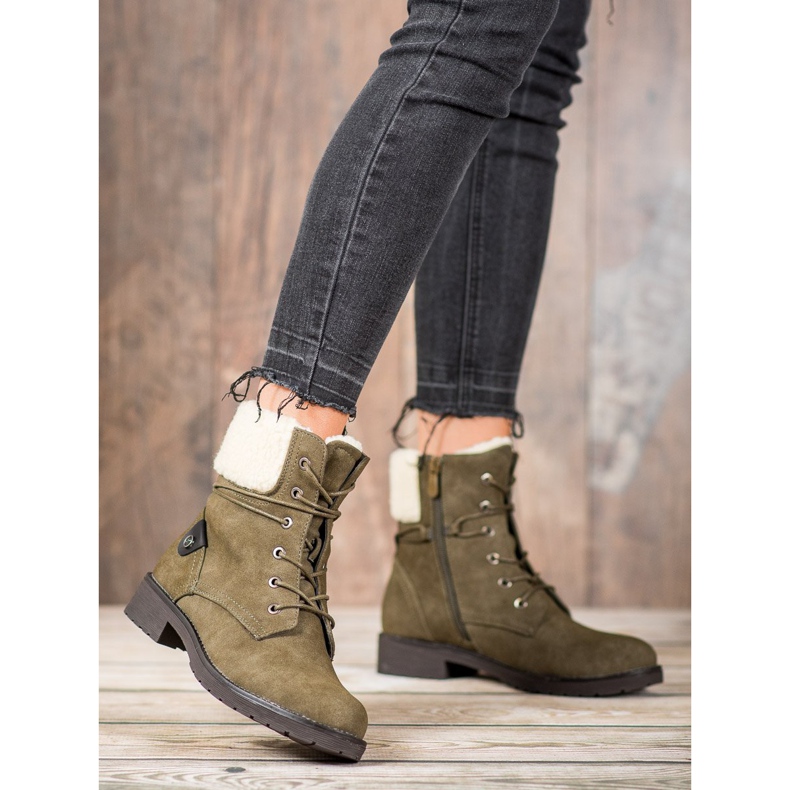 Kayla Trapperek Báránybőrrel zöld 1