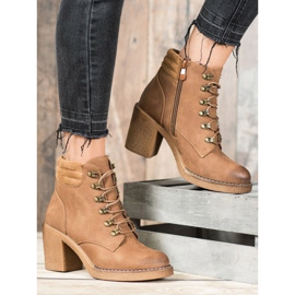 Queen Vivi Fűzős csizma öko bőrrel barna 1