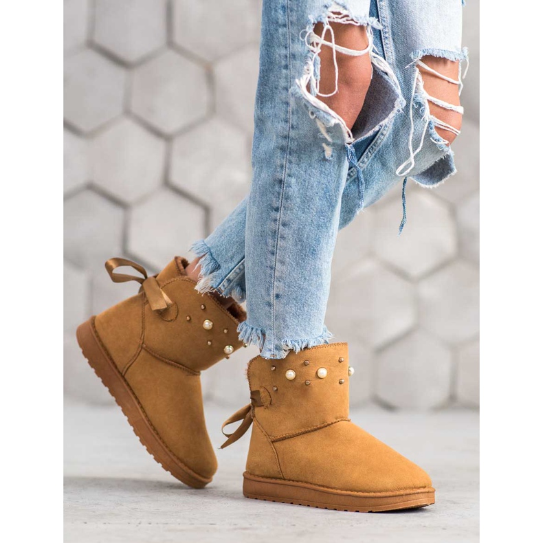 SHELOVET Mukluki Gyöngyökkel bézs 1