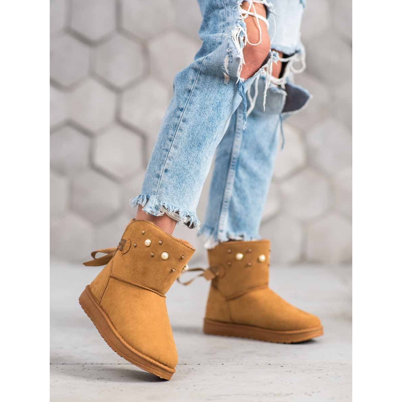 SHELOVET Mukluki Gyöngyökkel bézs 2