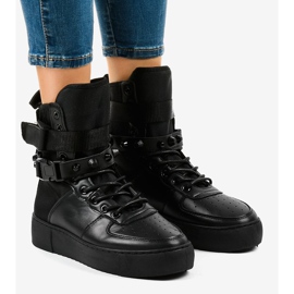 Fekete lapos cipők Y-025H 1