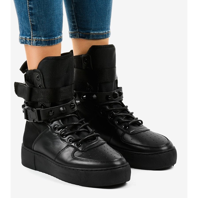 Fekete lapos cipők Y-025H 1