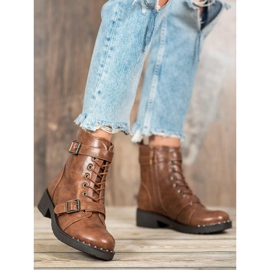 Cm Paris Fűzős csizma csatdal barna 2