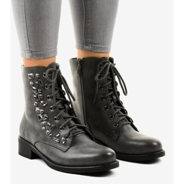 Szürke lapos bokacsizma kövekkel 0-268 1