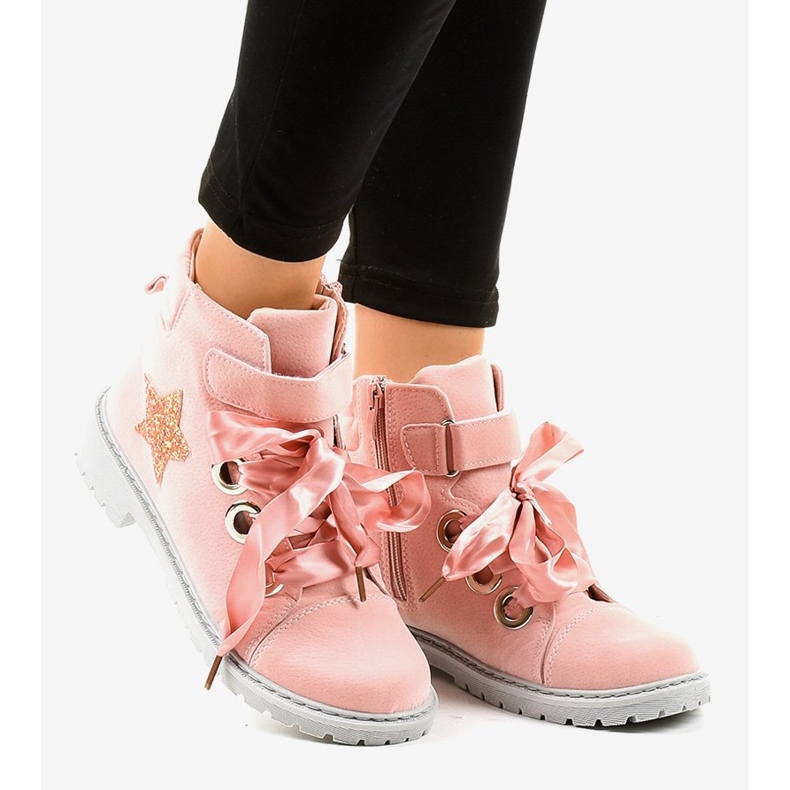 BM Rózsaszín túracipő TL51-4 csillaggal 1