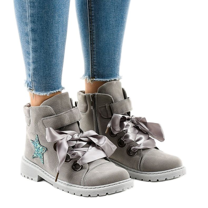 Szürke túracipő TL51-3 csillaggal 1