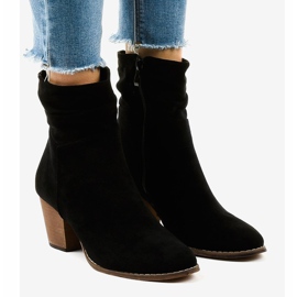 Fekete velúr cowboy csizma E2250 1