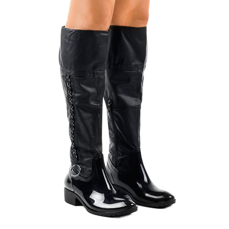 Tengerkék csizma A101 lánccal sötétkék 1