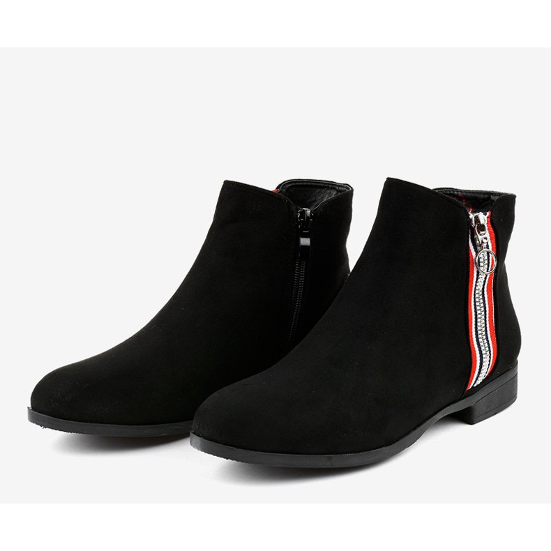 Női fekete lapos bokacsizma 88-269 2