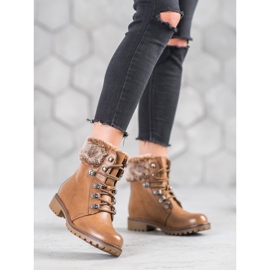 SHELOVET Kötett csapdák szőrmével barna 1