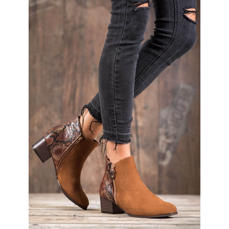 Kylie Camel Snake Print csizma barna 1