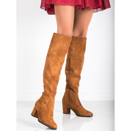 Clowse Magas velúr csizma barna 2