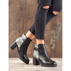 Seastar Snake Print Platform csizma fekete 1