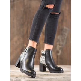 Seastar Snake Print Platform csizma fekete 2