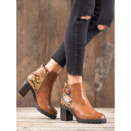 Seastar Snake Print Platform csizma barna sokszínű 2