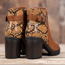 Seastar Snake Print Platform csizma barna sokszínű 1