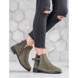 Ideal Shoes Velúr csizma zöld 1