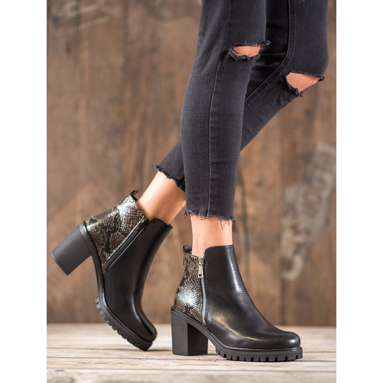 Seastar Snake Print Platform csizma fekete 1