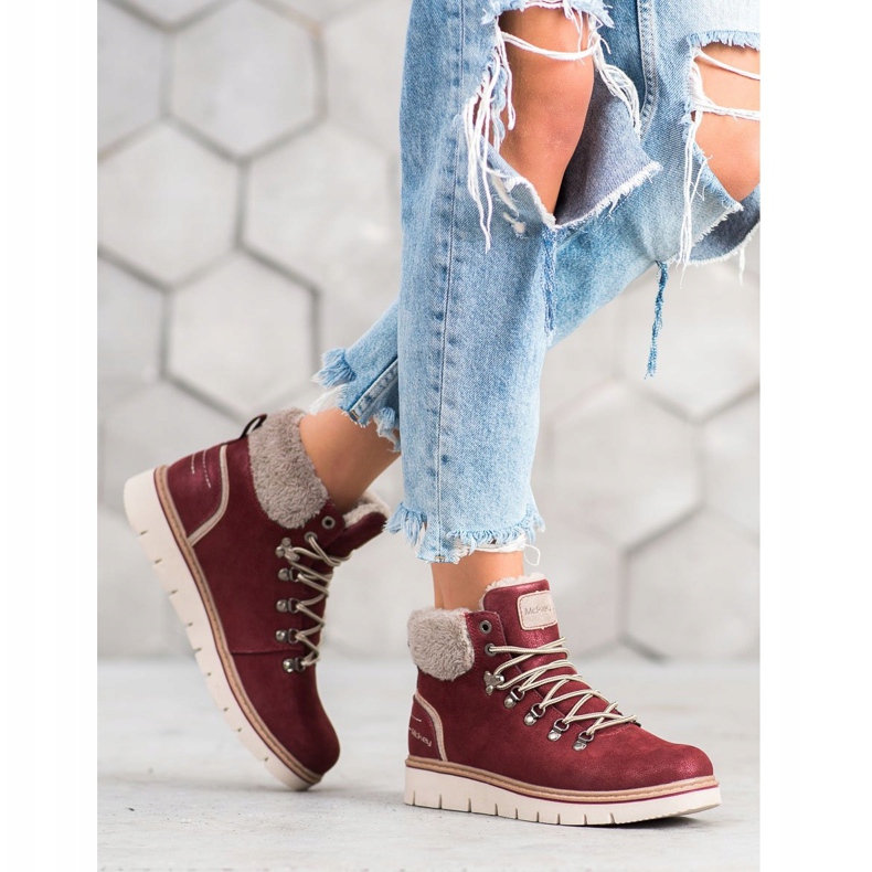 McKey Suede Trappers piros 2