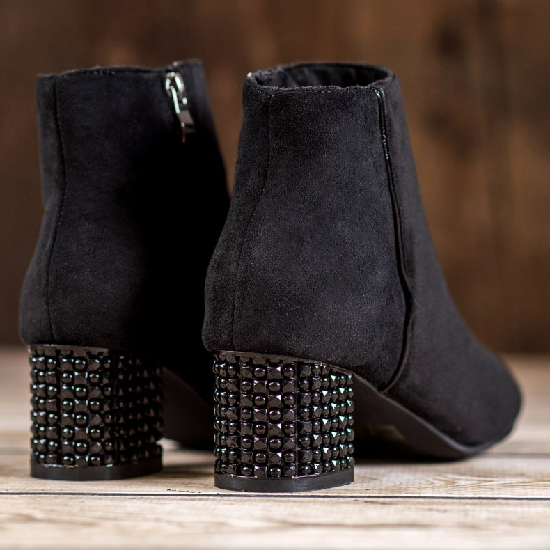 SHELOVET Csizma dekoratív sarokkal fekete 1