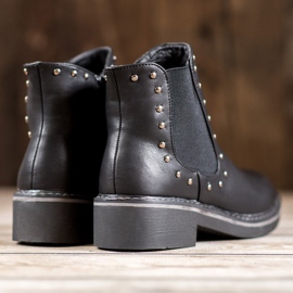 SHELOVET Csizma strasszokkal fekete 1