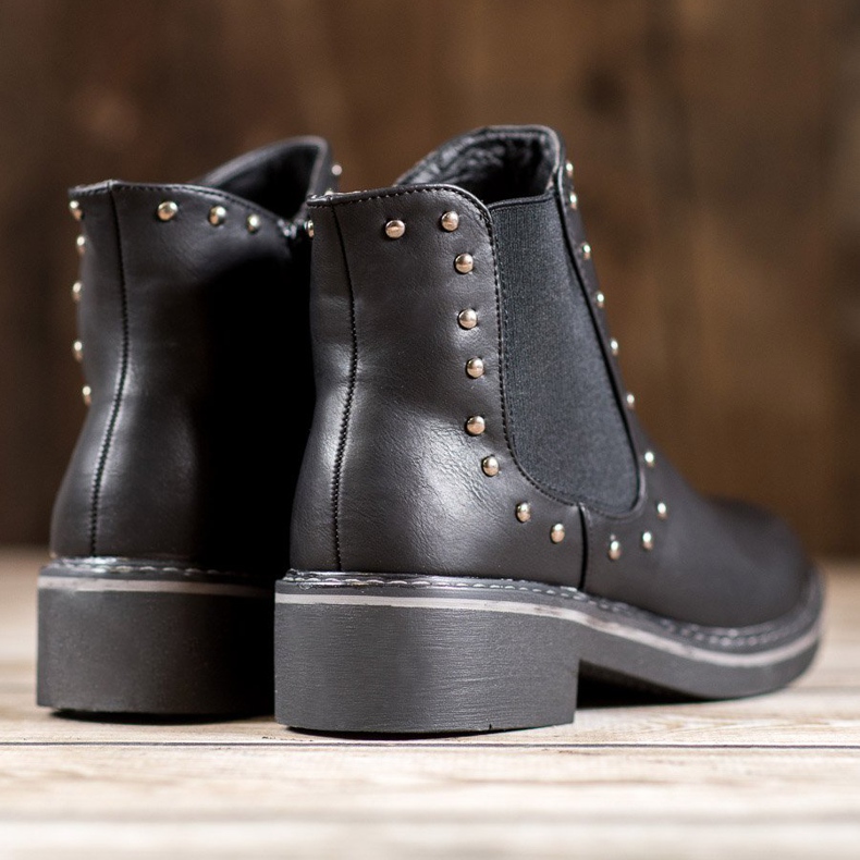 SHELOVET Csizma strasszokkal fekete 1