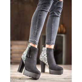 Weide Snake Print Platform csizma fekete 1