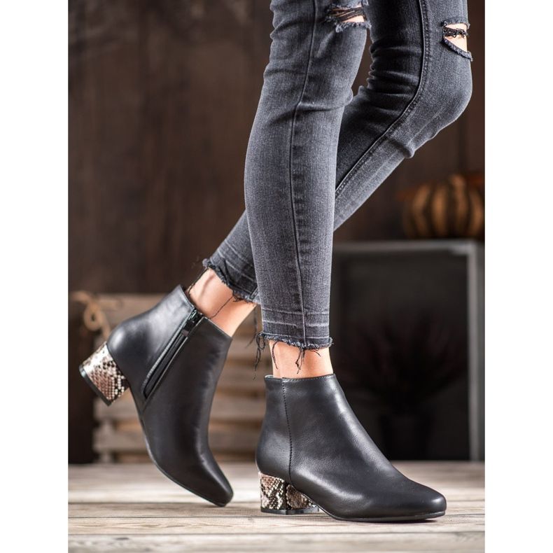 Weide Elegáns Snake Print csizma fekete sokszínű 2