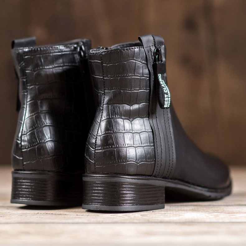 Erynn Csizma dekoratív cipzárral fekete 1