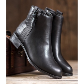 Erynn Csizma dekoratív cipzárral fekete 2