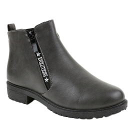 Szürke lapos női csizma XY-526 1