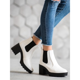 Weide Divatos Chelsea csizma fehér 1