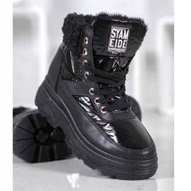 Bella Paris Cipők Báránybőrrel fekete 2