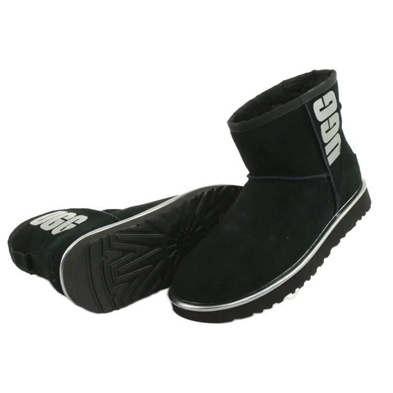 Ugg Classic Mini Ugg Rubber Logo W 1110087-BMT Cipő fekete szürke 4