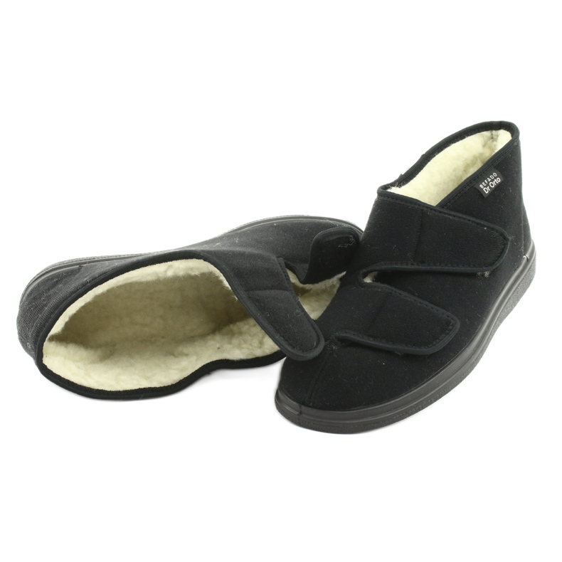 Dr.Orto Befado meleg férfi papucs tépőzárral, pu 986M011, fekete 4