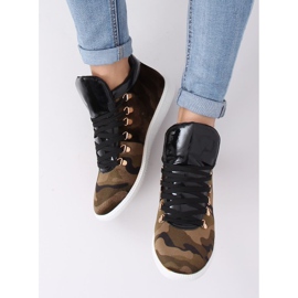 Bársony cipők K1834206 Camuflaje sokszínű zöld 2